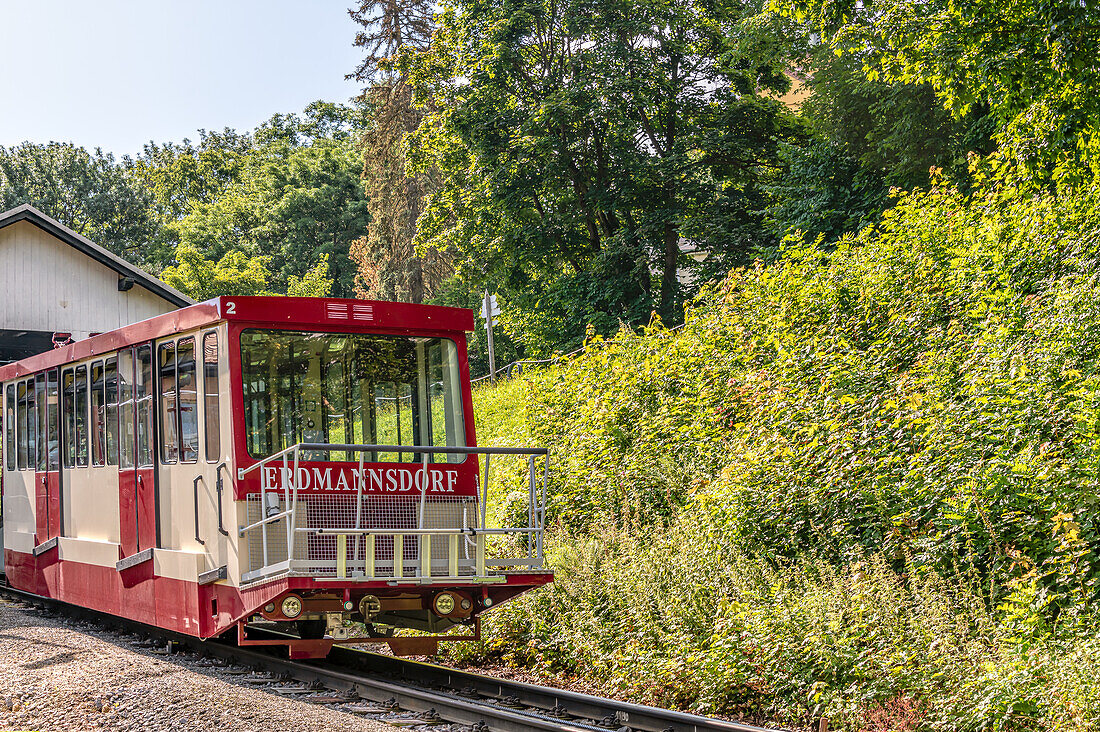 Standseilbahn vom Schloss Augustusburg nach Erdmannsdorf im Erzgebirge, Sachsen, Deutschland