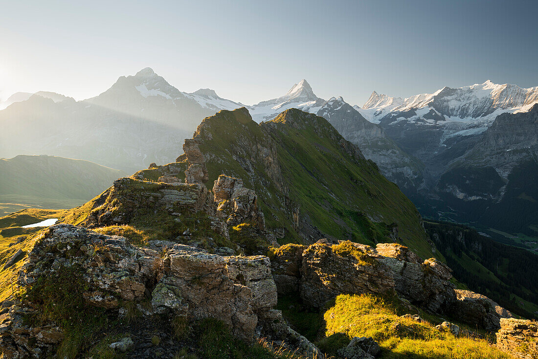 Peaks, Wetterhorn, Schreckhorn, Grindelwald, Bernese Oberland, Switzerland