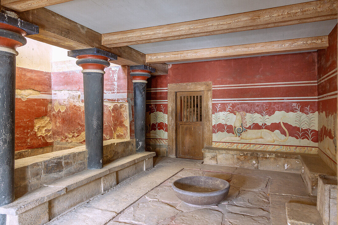 Palast von Knossos, Thronsaal, griechische Insel, Kreta, Griechenland