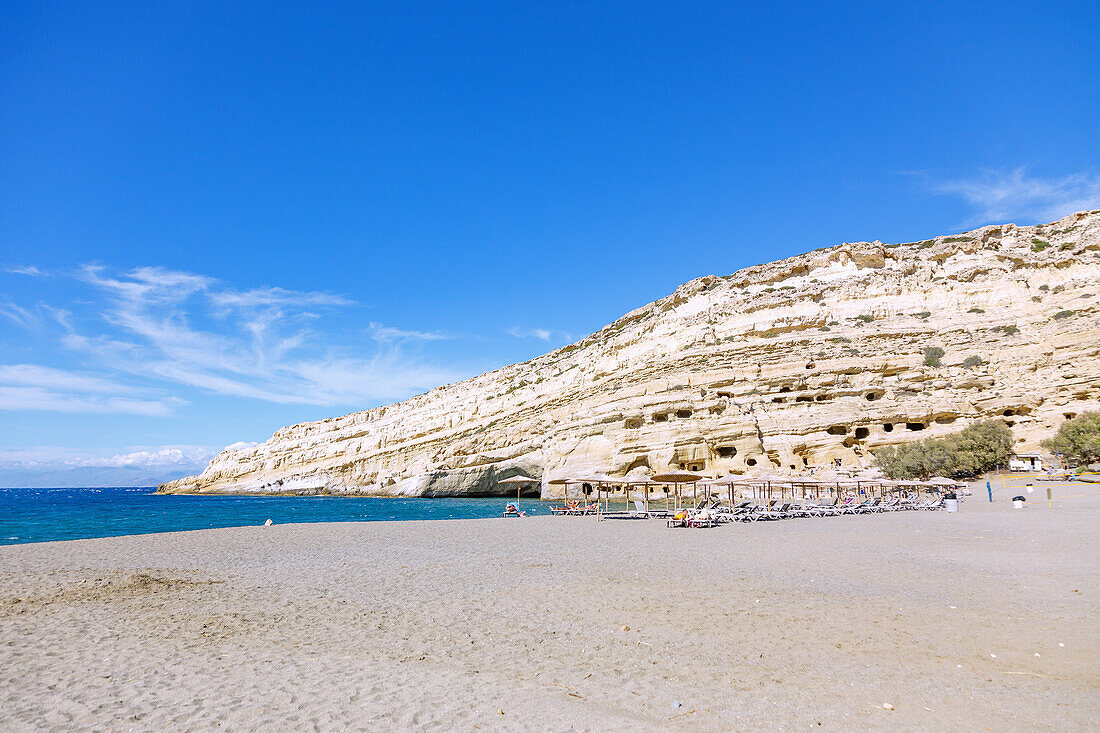 Matala; beach, caves