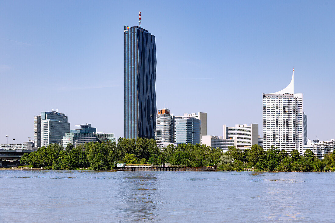 Wien, Donau City, DC Tower 1,  Vienna International Center, Hochhaus Neue Donau, Niederösterreich, Österreich