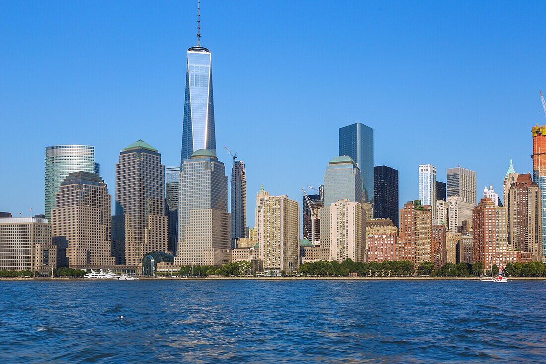 New York City, Manhattan, Battery Park City with One WTC