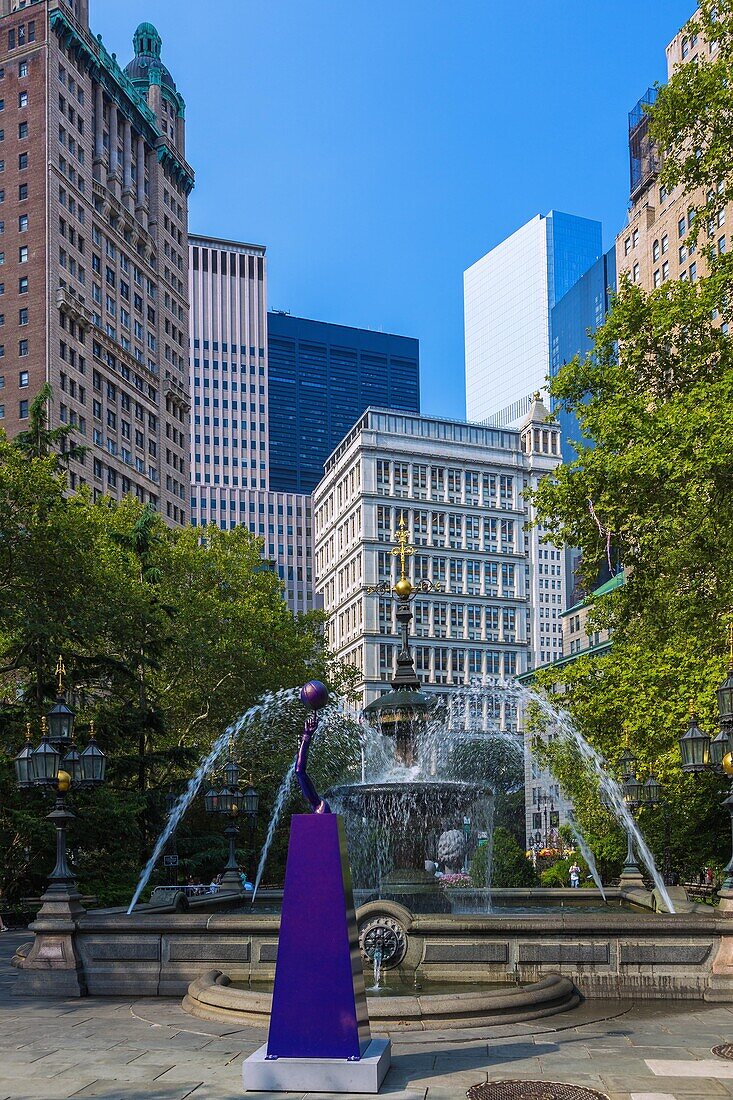 New York City, Manhattan, Tribeca, City Hall Park, Sculpture Liberty by Hank Willis Thomas (2015)