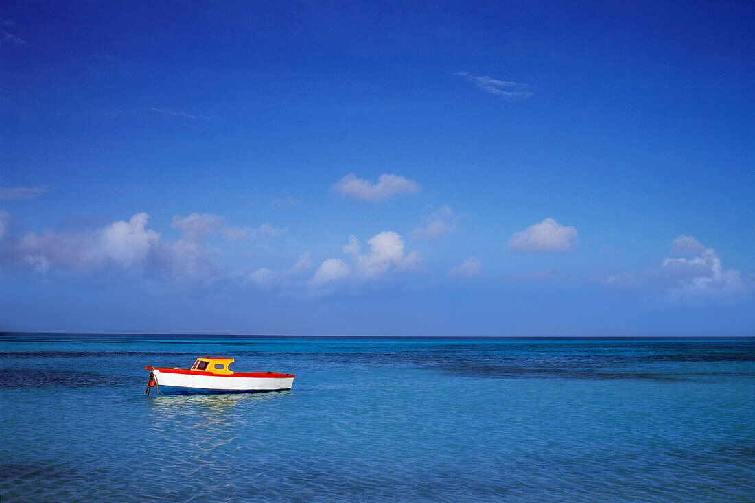 Boat in the ocean, Antigua And Barbuda