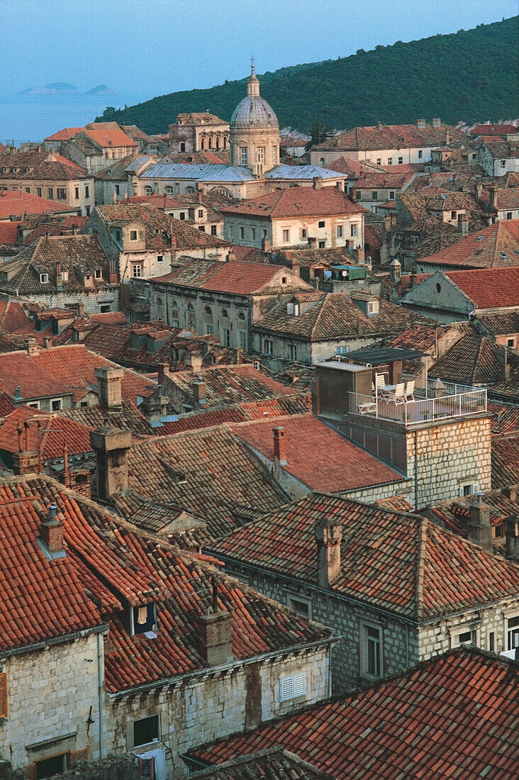 High angle view of buildings in a city, Dubrovnik, Croatia
