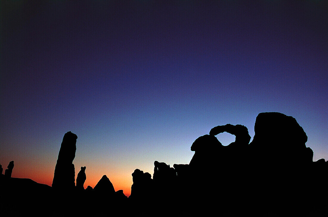 Sunset over volcanic rock formations, Cappadocia, Turkey