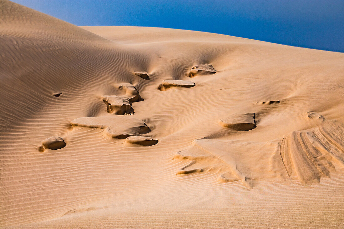 The Deserto de Viana on the Cape Verde Atlantic island of Boavista with different sand drifts