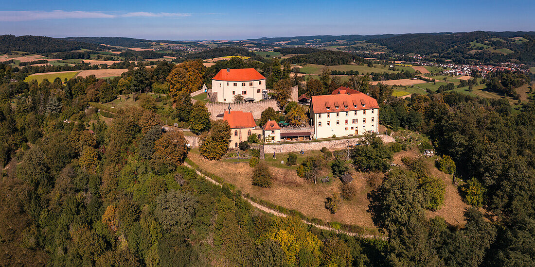 Das Schloss Reichenberg im Odenwald ist ein attraktives Ausflugsziel, Hessen, Deutschland