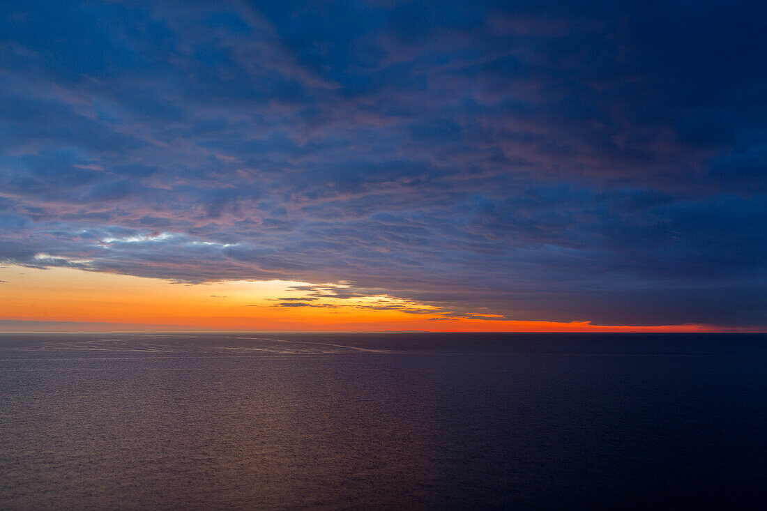 Sonnenuntergang am Hochufer auf dem Dornbusch, Hiddensee, Ostsee, Mecklenburg-Vorpommern, Deutschland