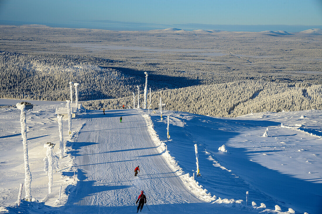 Ski resort on the local mountain near Levi, Finland
