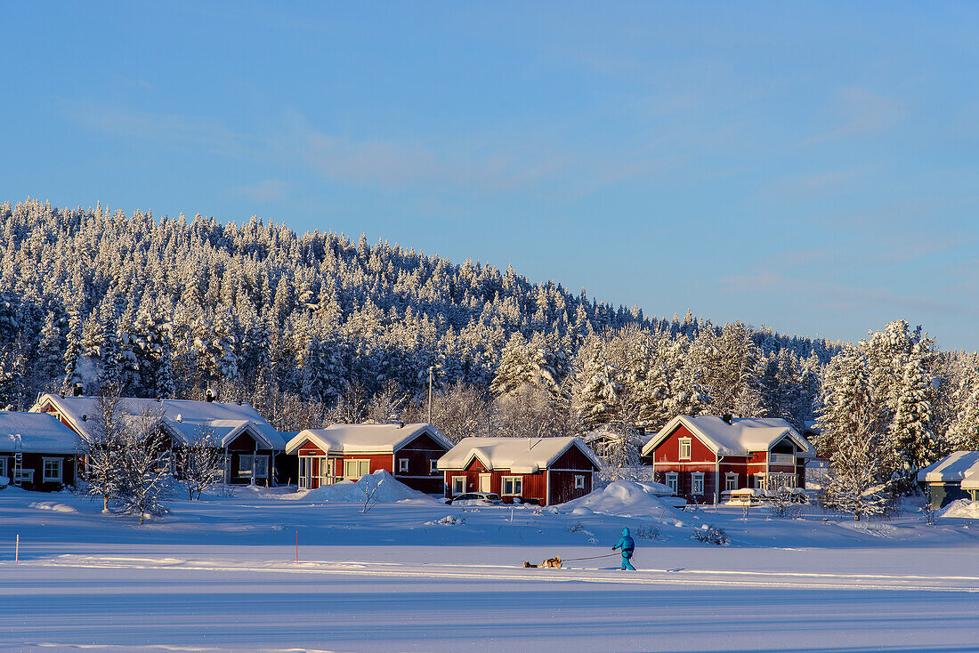 Landschaft bei Äkäslompolo, Langläufer, Äkäslompolo, Finnland