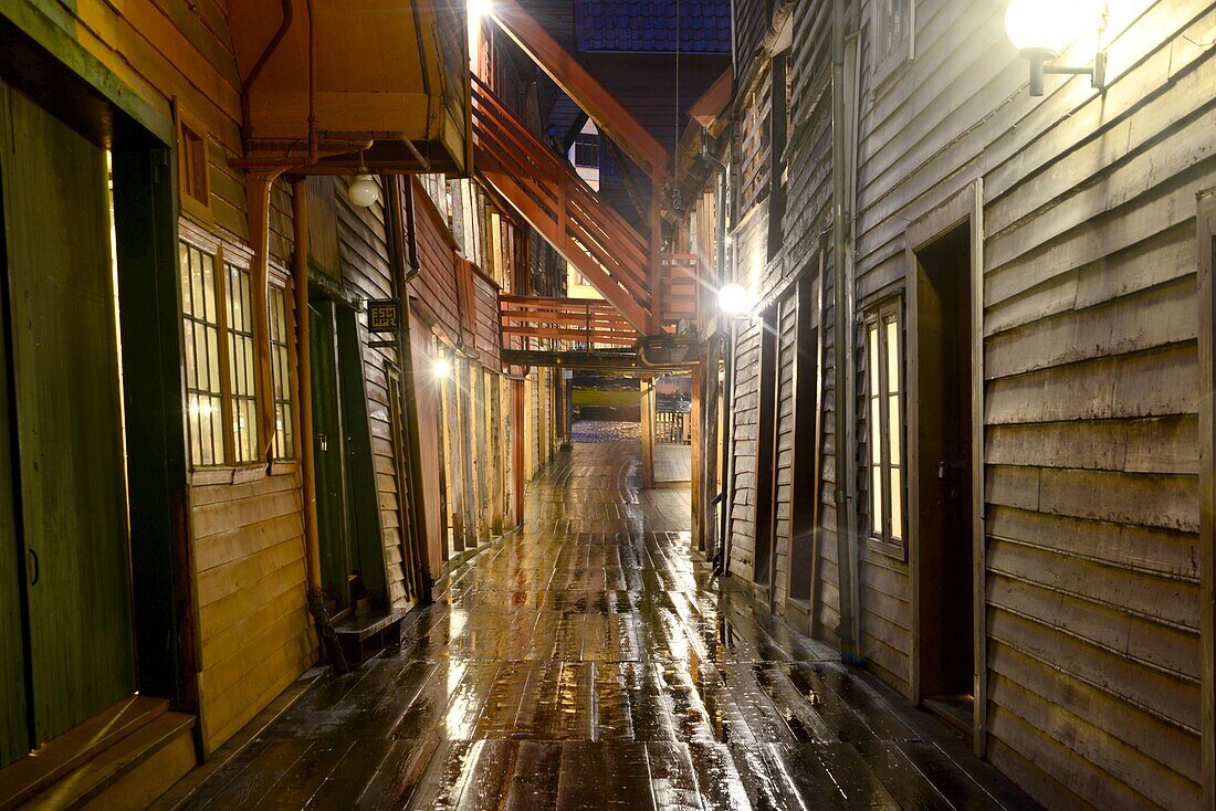 German wharf - Bryggen at the port of Vagen, Bergen, Norway