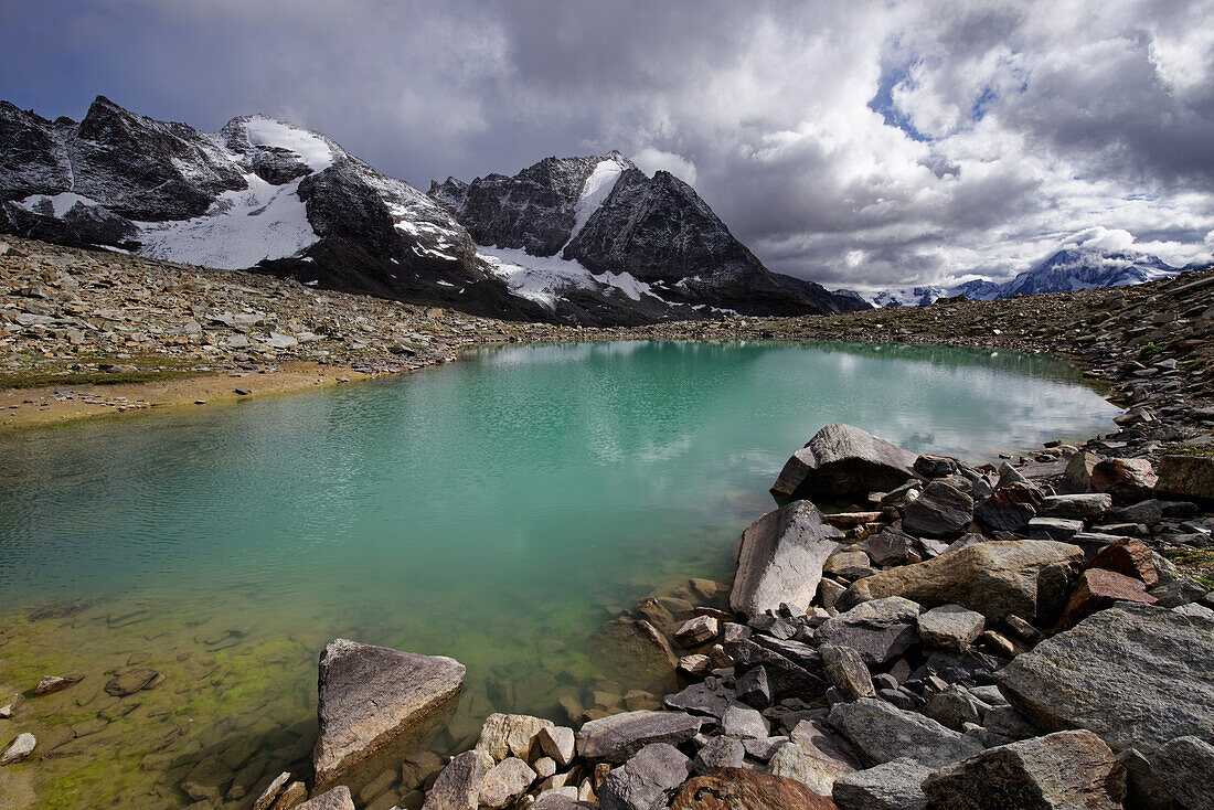 Schmelzwassersee im Zaytal, Ortlergruppe, Nationalpark Stilfserjoch, Südtirol, Alto Adige, Italien