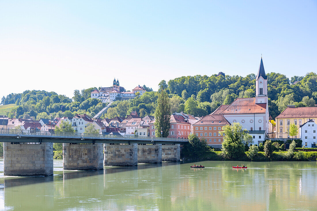 Passau; Innstadt, Mariahilf Monastery, St. Gertraud, Marienbrücke