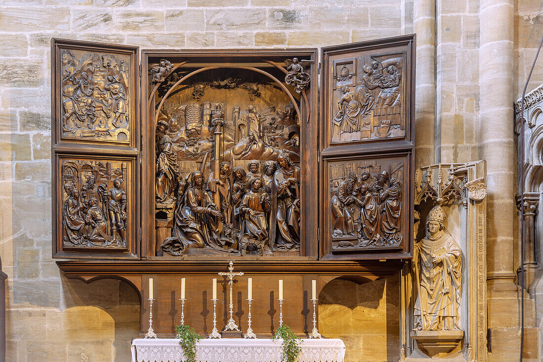 Bamberg; Bamberger Dom St. Peter und St. Georg; Veit-Stoß-Altar, Bayern, Deutschland