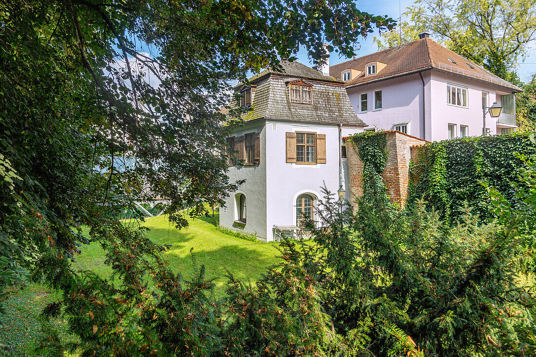 Erding, Gartenpavillon des Palais Widmann, Roßmayrgasse, Stadtmauer, Bayern, Deutschland