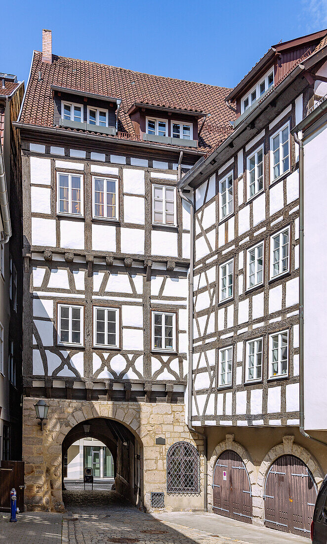 Coburg; Münzmeisterhaus, Rückseite mit Durchgang, Bayern, Deutschland