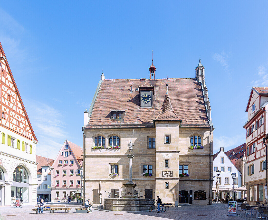 Weissenburg in Bavaria; marketplace; city Hall