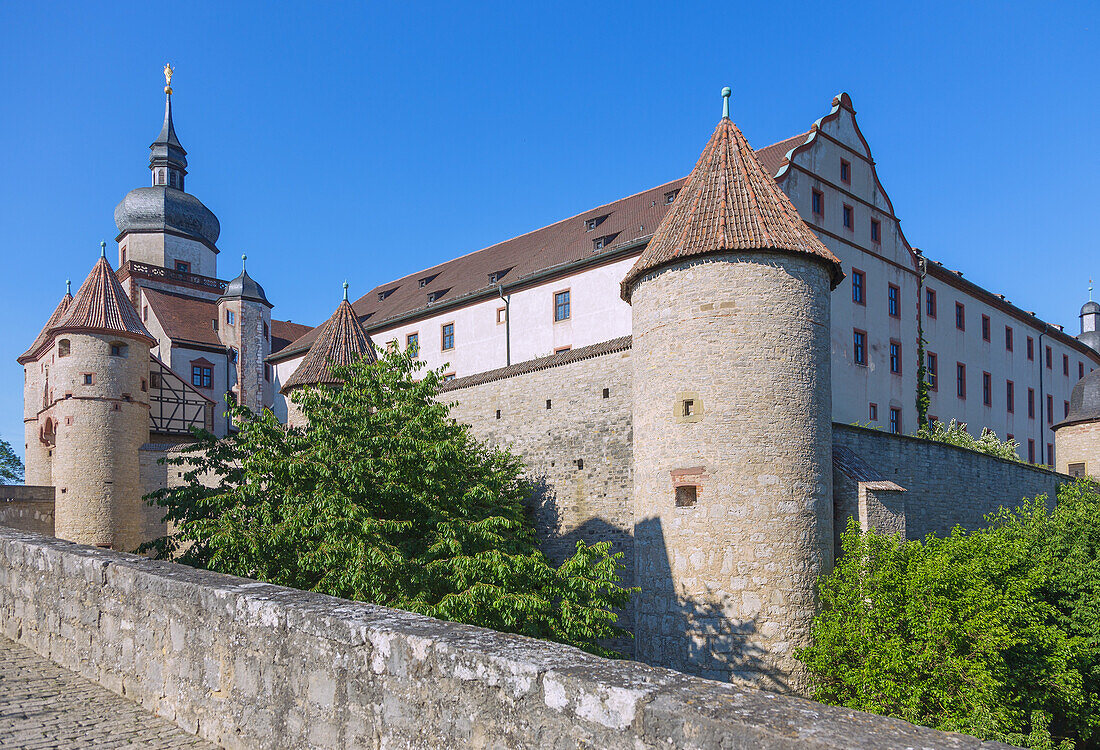 Würzburg, Festung Marienberg, Scherenbergtor, Kiliansturm, Kilianszwinger, Bayern, Deutschland