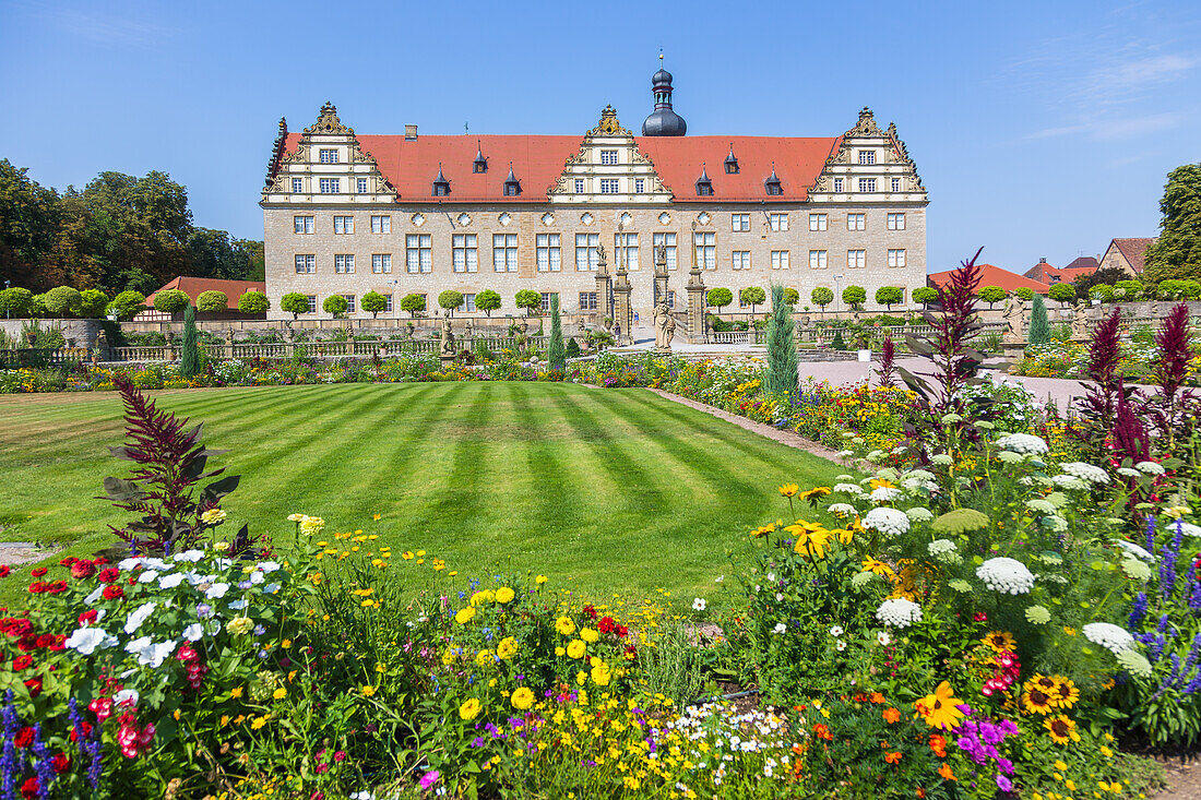 Schloss Weikersheim, Schlossgarten, Baden-Württemberg, Deutschland