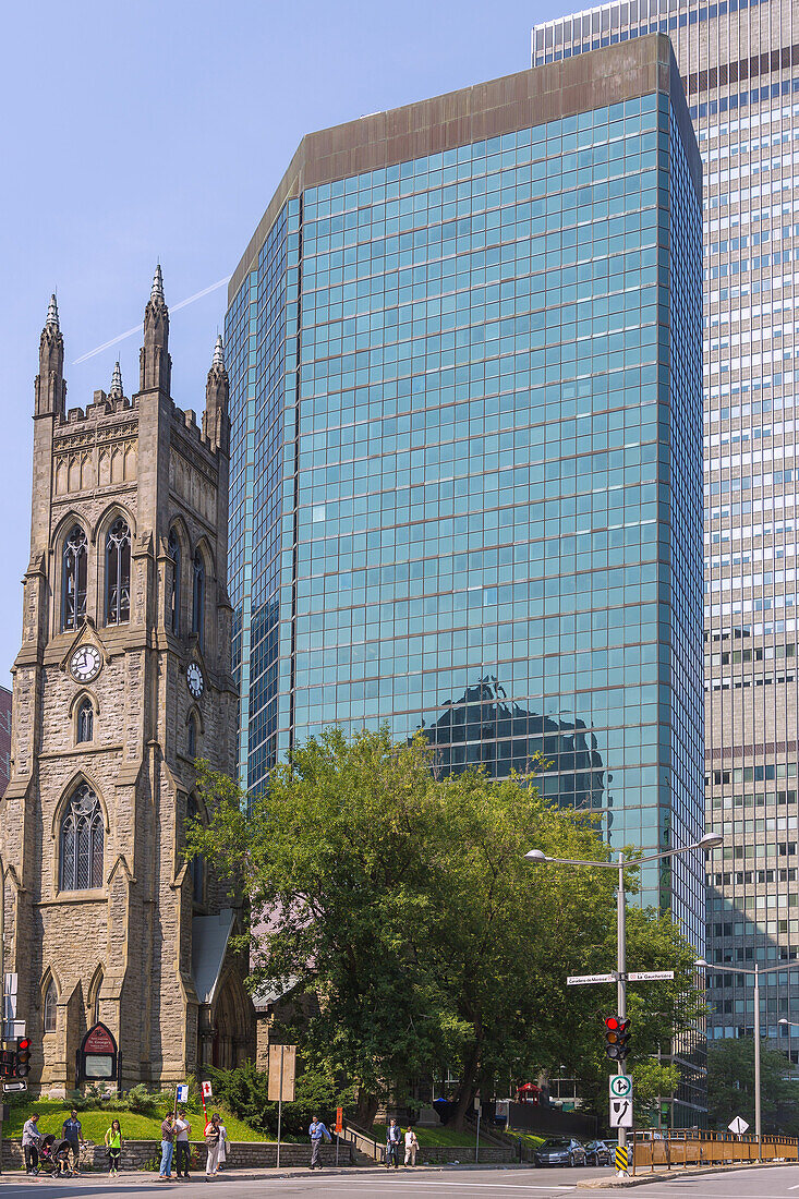 Montréal, St. George's Anglican Church, Avenue des Canadiens-de-Montréal, Rue de la Gauchetière, Rue Peel, Quebec, Kanada