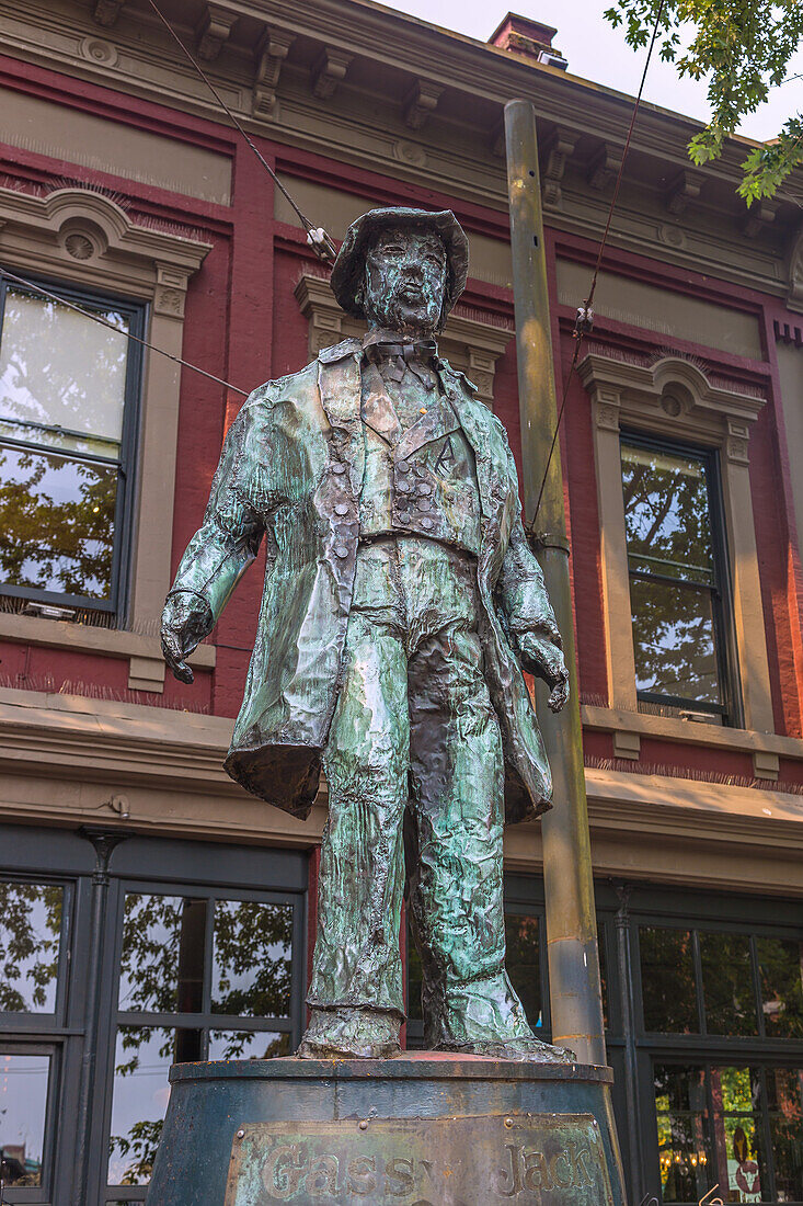 Vancouver, Gastown, Gassy Jack, Bronzestatue des Stadtgründers John Deighton, British Columbia, Kanada