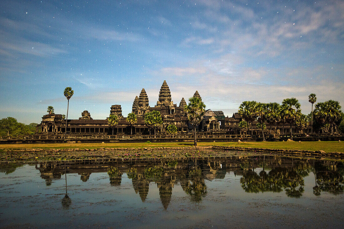 Angkor Wat temple at night