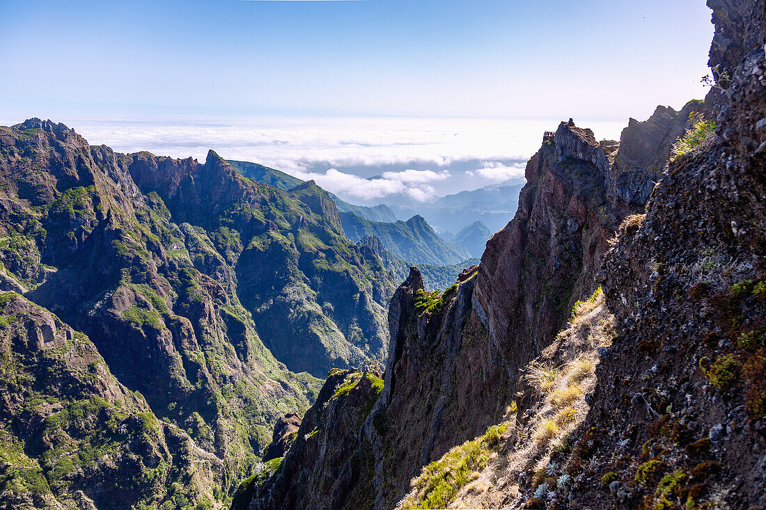 Pico do Arieiro, Pico Ruivo, Pico de Cidrao, Gipfel, Wanderweg PR1, portugiesische Insel Madeira, Portugal