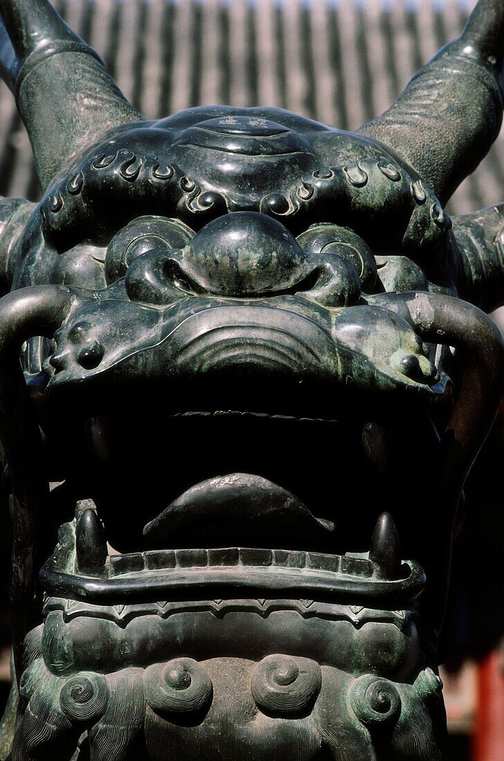 Chinese guardian lion at Gate Of Supreme Harmony, Forbidden City, Beijing, China