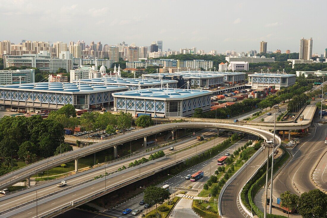 Highway system surrounding business district, Singapore
