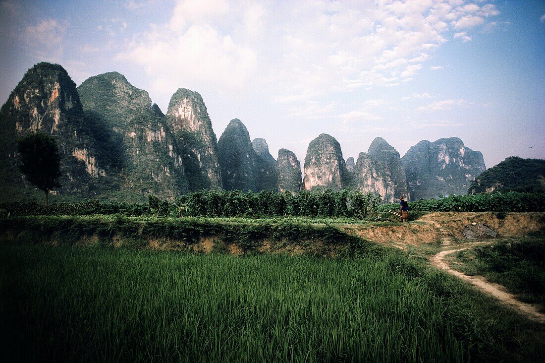 Clouds over mountains, Mao'er Mountain, Guilin, Yangshuo, China