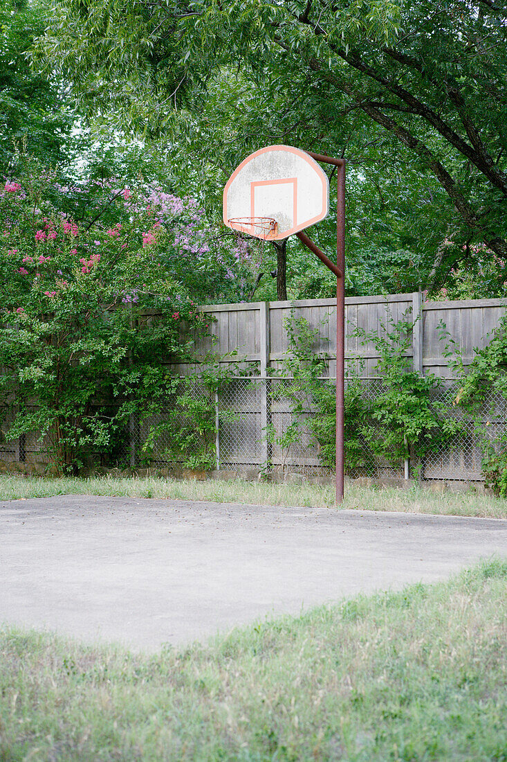 Empty basketball court