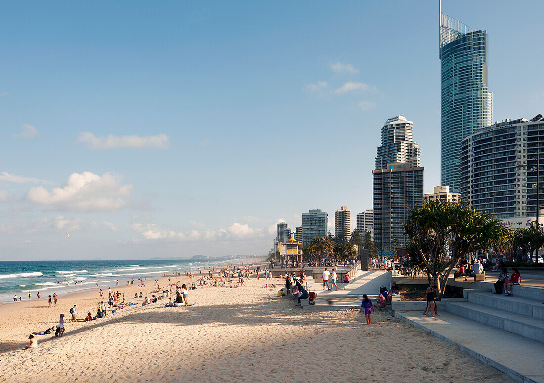 People enjoying Surfers Paradise Beach - Gold Coast