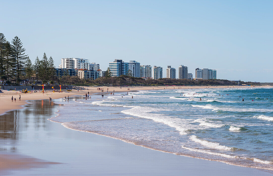 People on Maroochydore Beach