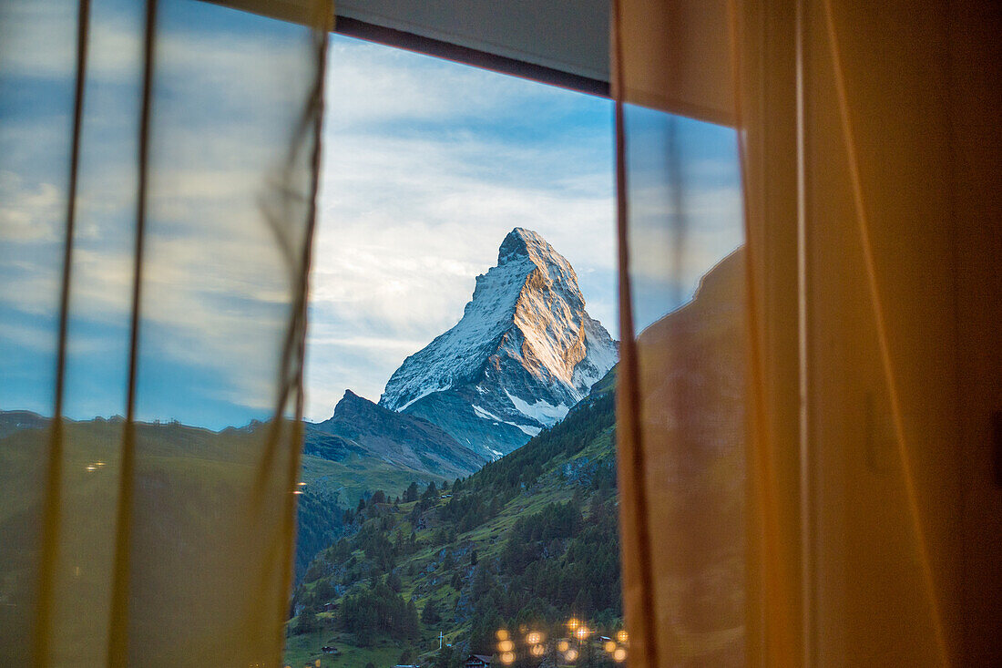 Switzerland, Matterhorn through a window