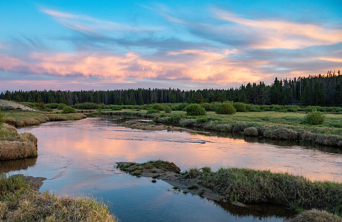 Sunset over Wind River, Wyoming, USA