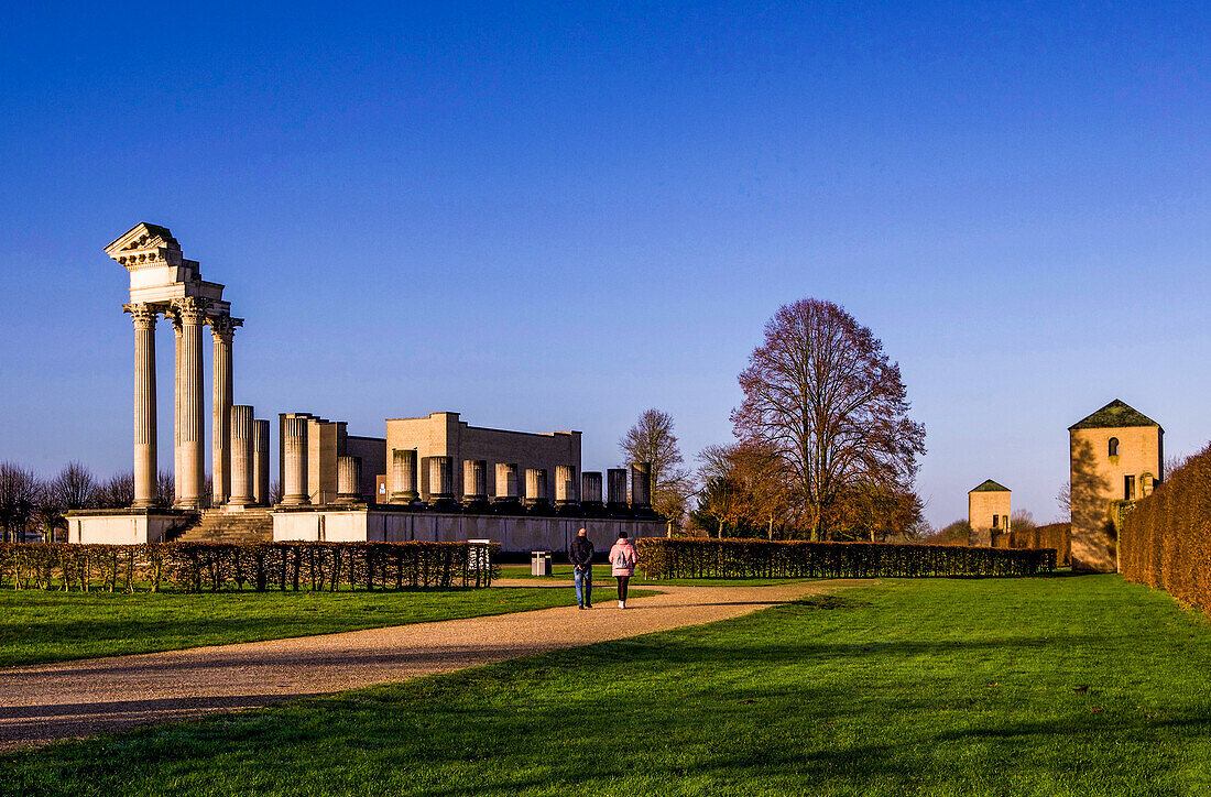 Harbor Temple in Xanten Archaeological Park, Colonia Ulpia Traiana, Xanten, Lower Rhine, North Rhine-Westphalia, Germany