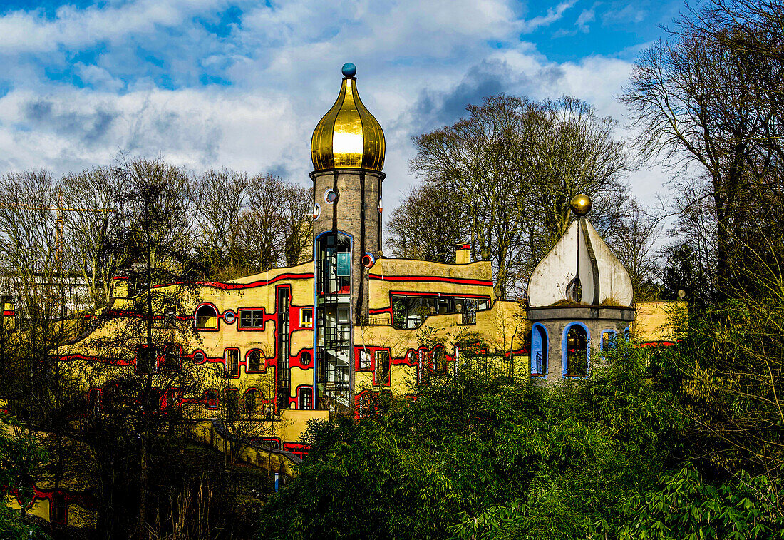 Hundertwasserhaus im Grugapark in Essen, Ruhrgebiet, Nordrhein-Westfalen, Deutschland