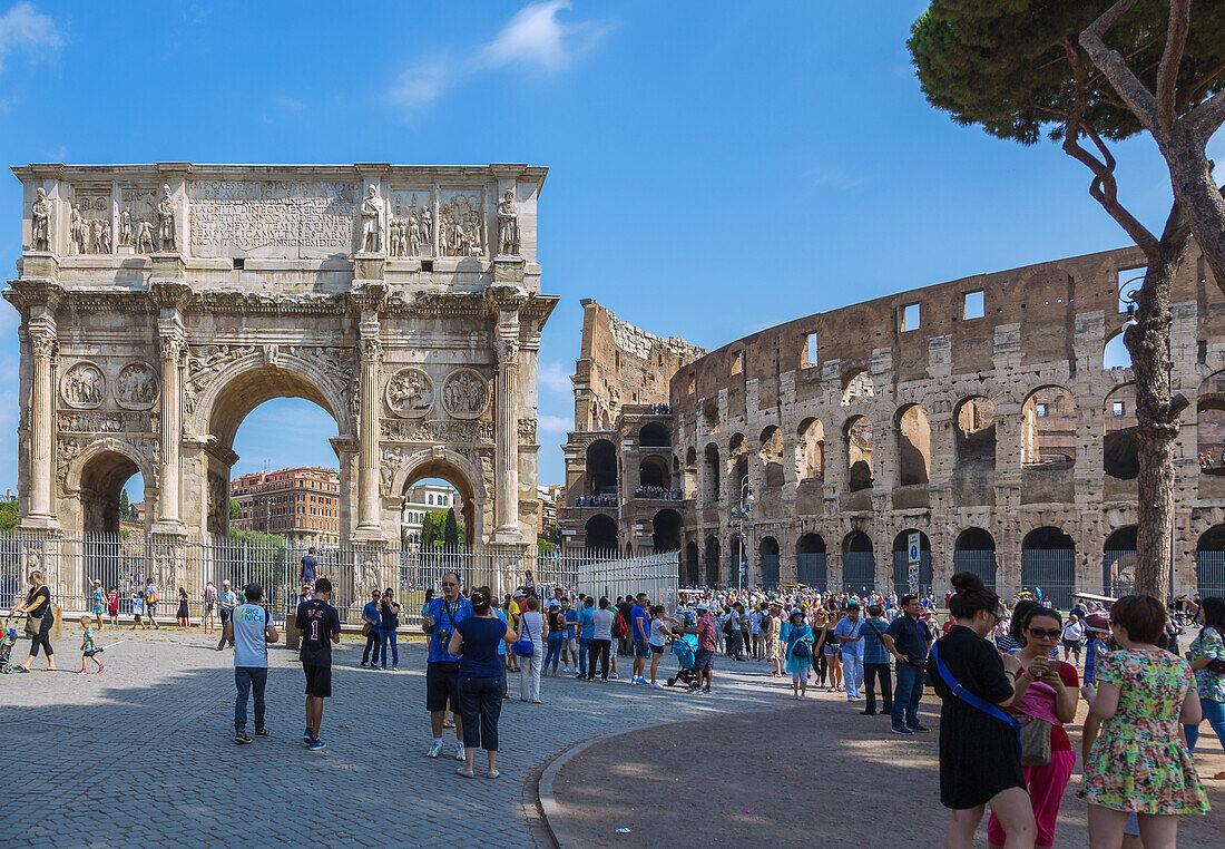 Rome, Arch of Constantine south side, Colosseum