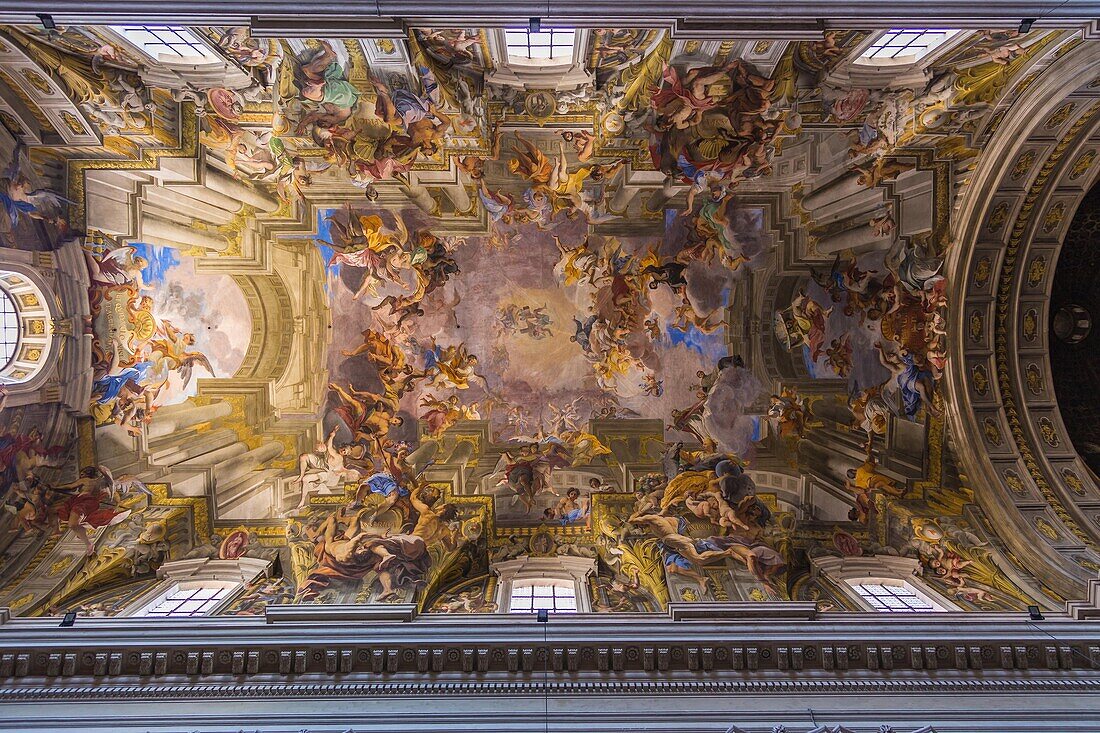 Rome, Church of Sant'Ignazio, ceiling fresco with entry of St. Ignatius of Loyola in heaven