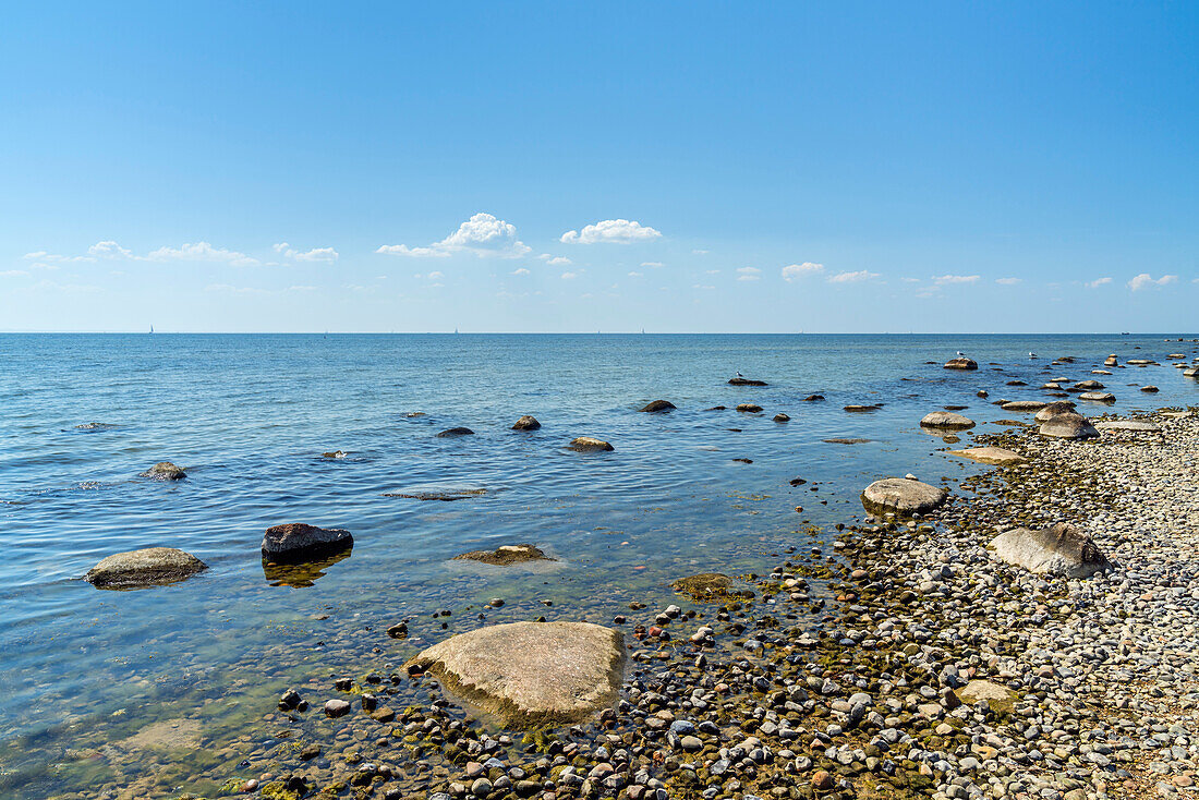 Steinstrand vor Klein Zicker, Insel Rügen, Mecklenburg-Vorpommern, Deutschland