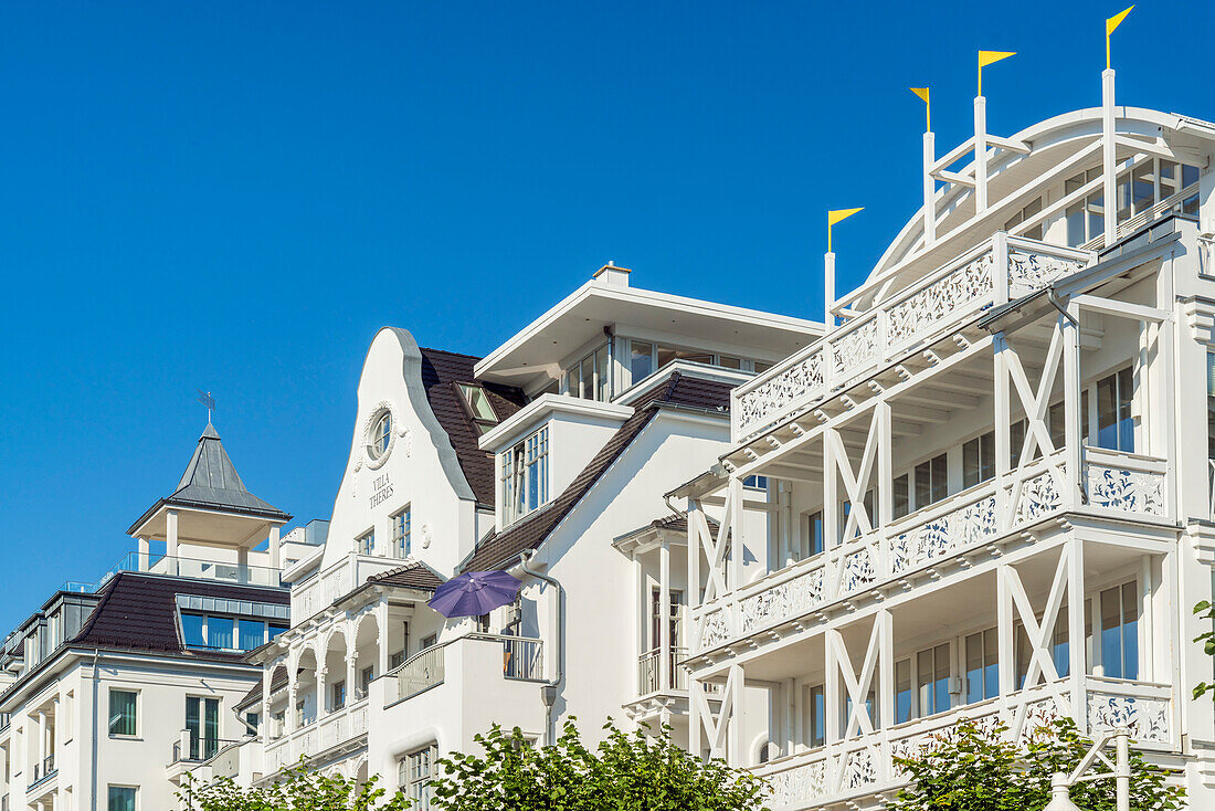 Resort architecture in the Baltic Sea resort of Sellin, Rügen Island, Mecklenburg-West Pomerania, Germany