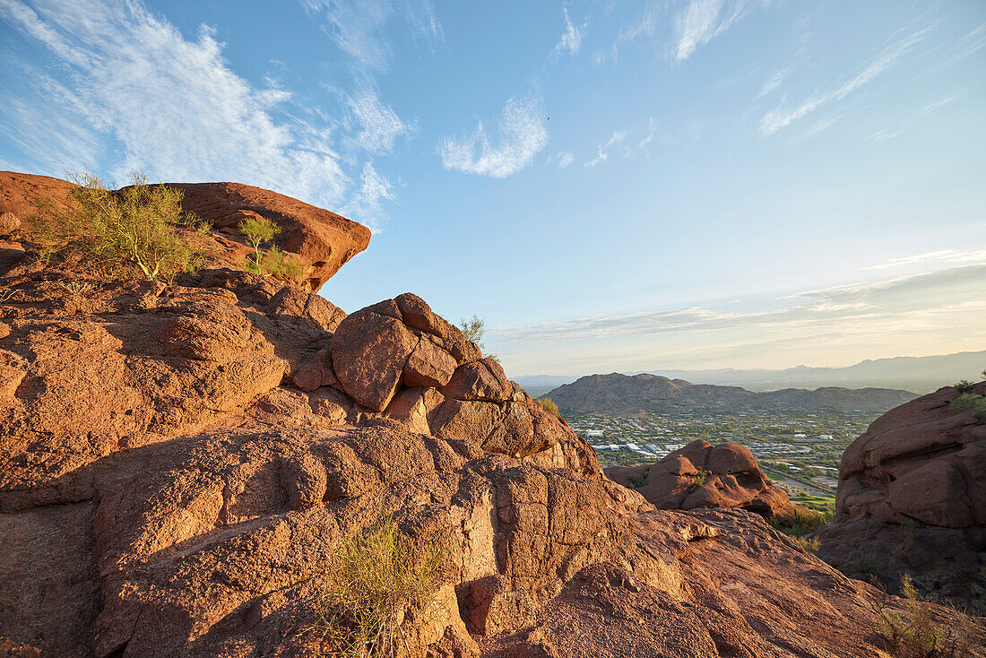 View of Phoenix Arizona from Camel Back Mountain trail