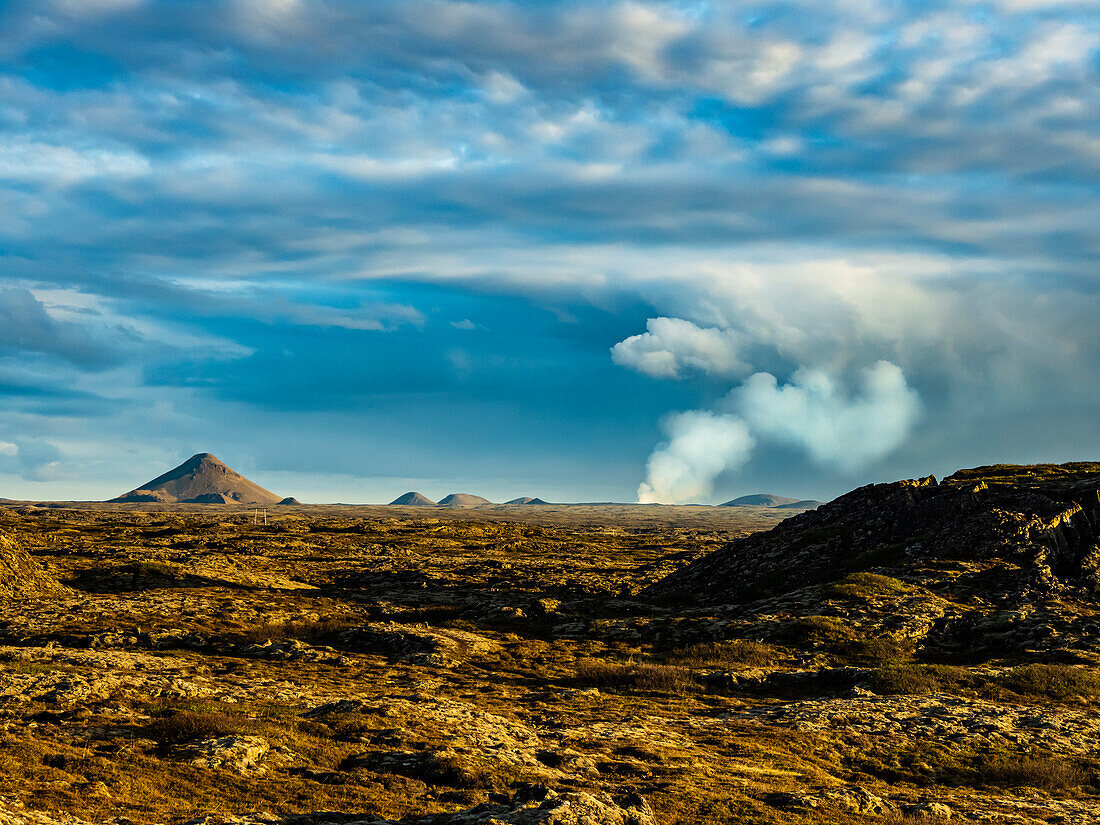 Steam cloud from Fagradalsfjall Volcanic eruption, Iceland