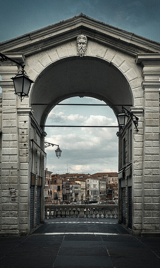 View of Venice from Rialto bridge Italy
