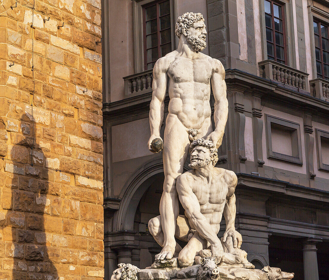 Statues of Hercules and Cacus, Piazza della Signoria, Florence, Tuscany, Italy