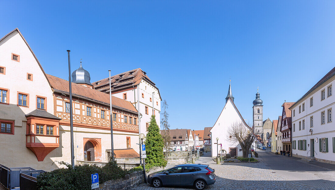 Forchheim, Imperial Palace and Marienkapelle with a view of the parish church of St. Martin in Upper Franconia, Bavaria
