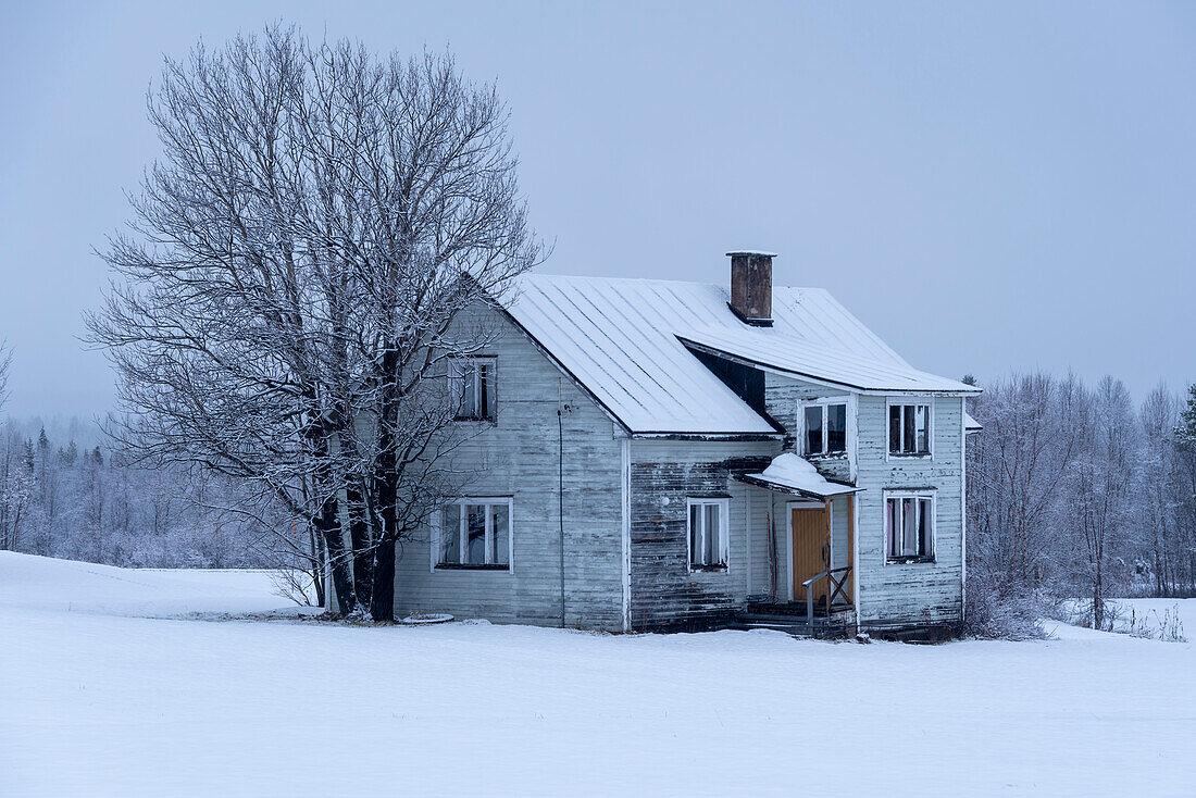Empty wooden house, Raattama, Lapland, Finland
