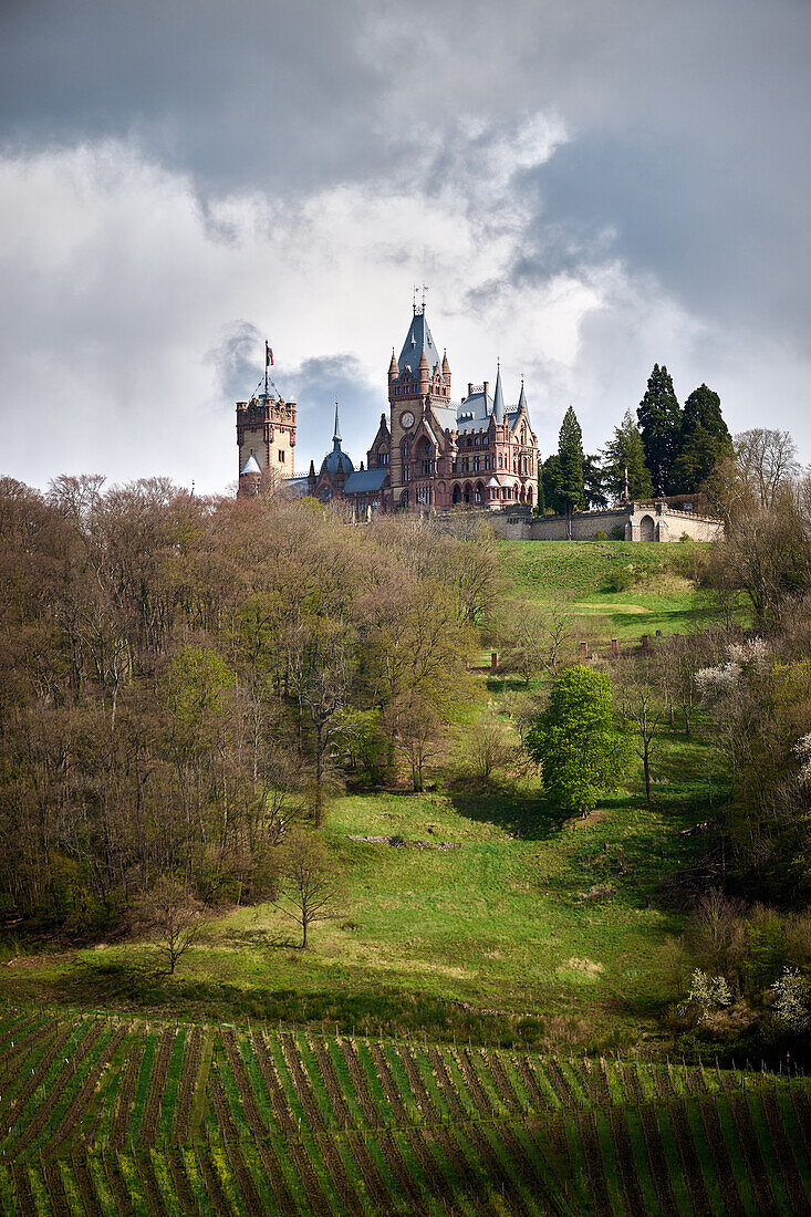 View of the Drachenburg, Koenigswinter, NRW, Germany