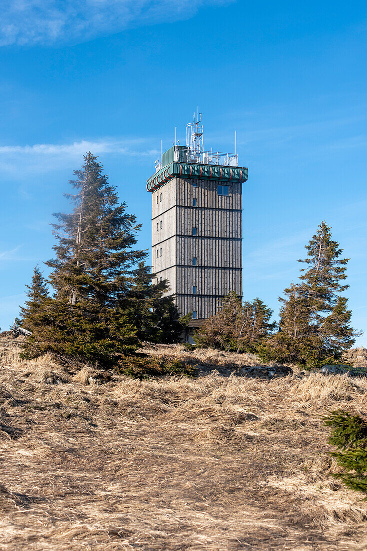 Weather station on the Brocken, Harz National Park, Schierke, Saxony-Anhalt, Germany
